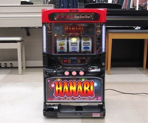 ジャンク品 札幌市清田区  パチスロ実機 アクロス HANABI ハナビ 5号機 コイン不要機付き 家庭用電源で遊技可能 スロット 中古品