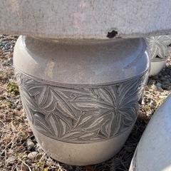 【売約済】信楽焼き テーブル イス3脚セット 庭園 屋外用 