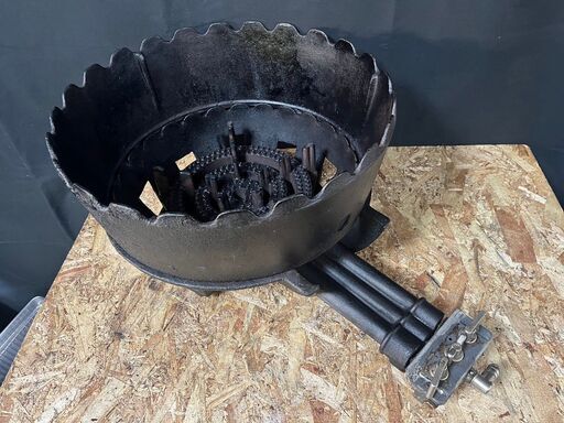 ★中古品　タチバナ　鋳物コンロ　三重　TS-330U　都市ガス用　種火なし　上置きセット★