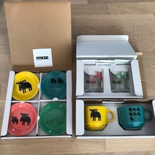 (未使用品)moz 食器　豆皿、マグカップ、ガラスのコップ