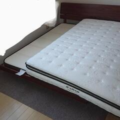 ★【ニトリ】ダブルベッド　11万円位で購入　2021年製　2枚マットレス　💳自社配送時🌟代引き可💳※現金、クレジット、スマホ決済対応※