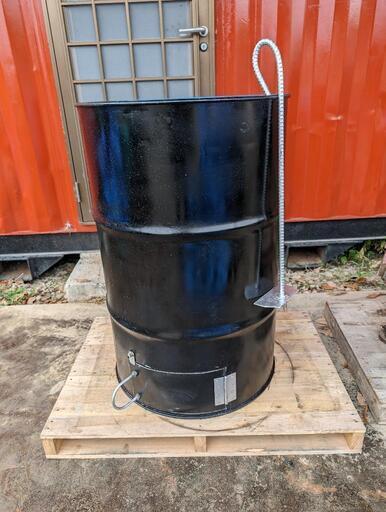 ドラム缶焼却炉　ロストル、灰掻き棒付き