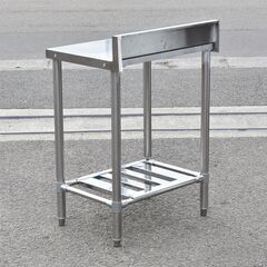 【12/16受渡予定】≪zyt1213ジ≫ ステンレス作業台 バックガード付き 幅60cm マルゼン製？ 架台/置台/店舗/厨房/設備/ガレージ/DIY 現状品 51112-06