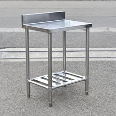 【12/16受渡予定】≪zyt1213ジ≫ ステンレス作業台 バックガード付き 幅60cm マルゼン製？ 架台/置台/店舗/厨房/設備/ガレージ/DIY 現状品 51112-06