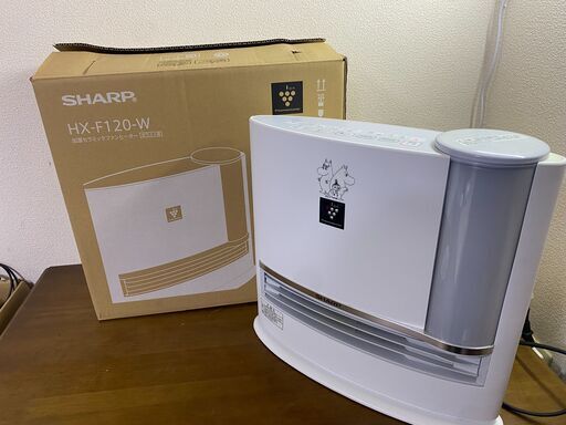 動作OK　SHARP HX-F120-W シャープ 加湿セラミックファンヒーター 暖房器具 プラズマクラスター 2016年製　元箱付き　＃37238-2-015