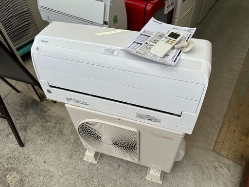 【動作保証あり】TOSHIBA 東芝 2020年 2.2kw 6畳用 冷暖房ルームエアコン RAS-F221RBK ②【管理KR438】