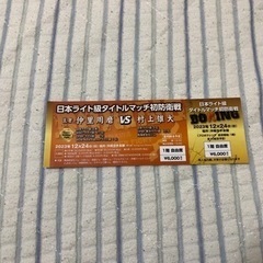 ボクシング　日本ライト級タイトルマッチ初防衛戦のチケットです！！...