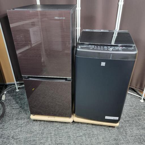 ‍♂️r売約済み‼️配送設置は無料‼️最新2021年製✨人気のブラウンガラストップ✨Hisense 家電セット