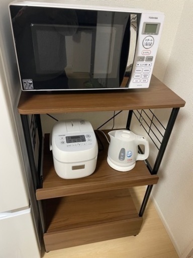 【全てお譲りします！】レンジラック 炊飯器 電子レンジ ケトル