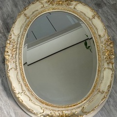 ロココ調 アンティーク 壁掛けミラー 90×70cm