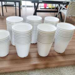 ①【年末セール在庫処分】新品まとめ売り　64個セット　 鉢B-40直径33㎝高さ35㎝白 　プラスチック　即決優先