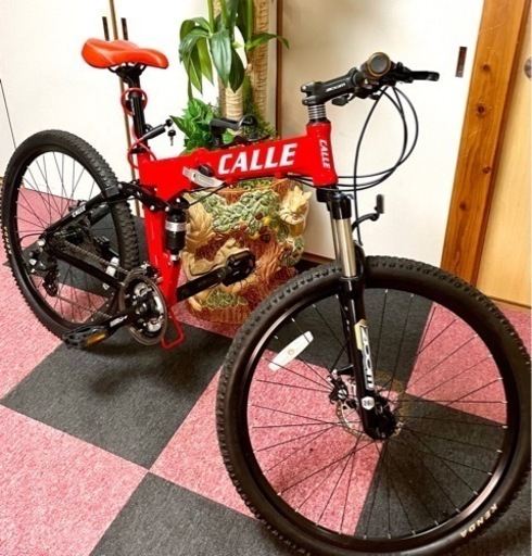 [受付終了]致しました。[新古車] CALLE  MTB . Wディスクブレ-キ. Wサス. 軽量アルミボディ.3X8 24段変速式