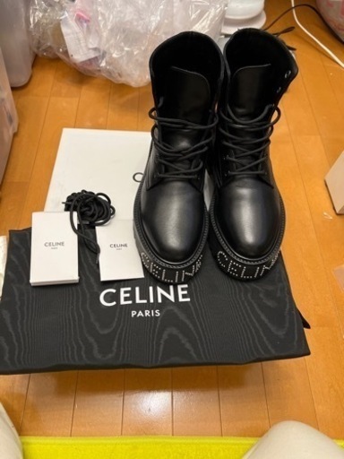 未使用品に近CELINE セリーヌ ブーツ バルキー39(25.5cm) 黒色