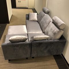 【展示品・未使用品】3人掛けソファ ベルベット調3人掛けカウチソファ ハイバックソファ ソファ そふぁ 幅189cm 参考価格69,990円💳自社配送時🌟代引き可💳※現金、クレジット、スマホ決済対応※【送料に設置込】