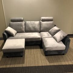 【展示品・未使用品】3人掛けソファ ベルベット調3人掛けカウチソファ ハイバックソファ ソファ そふぁ 幅189cm 参考価格69,990円💳自社配送時🌟代引き可💳※現金、クレジット、スマホ決済対応※【送料に設置込】