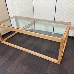 定価¥28300-天然木(アッシュ)ガラスローテーブル