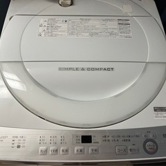 【無料で譲ります！！】SHARP製6キロ洗濯機