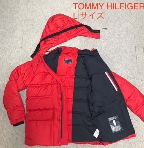  HILFIGHER 2way Lサイズ ロングダウンジャケット 赤い　美品　メンズ