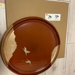 金箔漆器　新品未使用　丸盆　