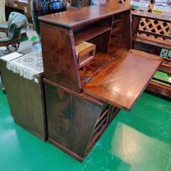 【愛品倶楽部柏店】松本民芸家具 ライティングビューロー ミズメザクラ無垢材使用 