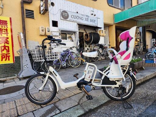 　電動自転車　パナソニック　ＢＡＢＹ　２０インチ　バッテリー　８．９ＡＨ　４点　充電器　付き　３変速　子どもイス　付き　白　配達可能