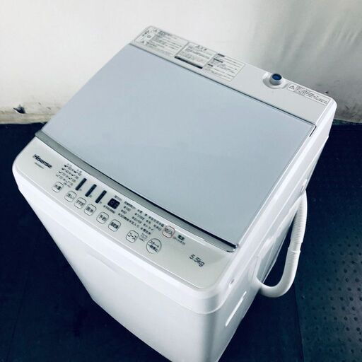 ID:sg217110 ハイセンス Hisense 洗濯機 一人暮らし 中古 2018年製 全自動洗濯機 5.5kg ホワイト 送風 乾燥機能付き HW-G55A-W  【リユース品：状態A】【送料無料】【設置費用無料】