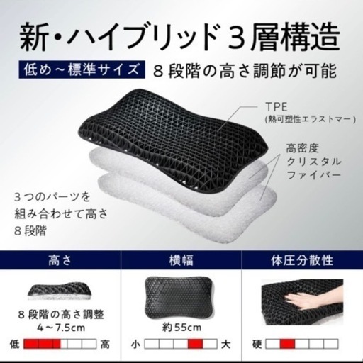 新品未使用 ヒツジのいらない枕 ハイブリッド3層構造