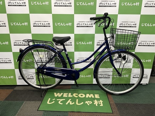 【成約済】【前後タイヤ新品‼︎/26インチ/ファミリー自転車/ライト\u0026カギ付/ブルー】【No.171】