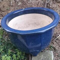 鉢植え５点セット　陶器　植木鉢　インディゴブルー