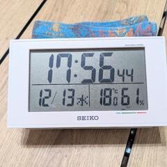 セイコークロック　置き時計　電波　カレンダー　温湿度