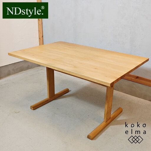 Ndstyle(野田産業)よりNORD(ノルド)LDシリーズのオーク材 ダイニングテーブル。食事からくつろぎの時間まで木の温もりに癒されゆったりと過ごせるLDテーブル。在宅ワークのデスクとしても◎！DL124 15675円