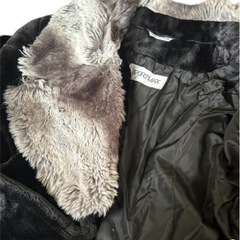 スポーツマックス SPORTMAX ロングコート ファー付き ベルベット 42