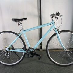 Ｄ192　★17800円★整備済み スポーツ中古自転車 【クロスバイク　水色　46ｃｍアルミフレーム】
