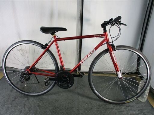 Ｄ195★18000円★整備済み スポーツ中古自転車 【クロスバイク　HEAD　赤　49ｃｍ】
