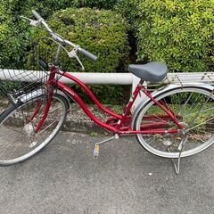 自転車　No.1181　レッド　26インチ　LEDライト付き　【...