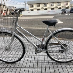 【27インチ自転車】6段変速　LEDオートライト付　前後タイヤ新品❗️鍵、前カゴ新品❗️スペアキーあり　若林自転車　浜大津店　SALE中❗️