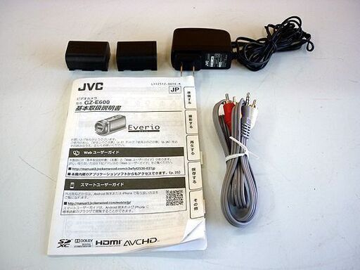 ☆JVCケンウッド ハイビジョンメモリームービー Everio GZ-E600 2013年製 レッド BDライター CU-BD5 2013年製 セット KENWOOD