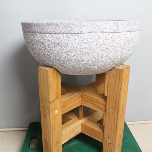 餅つき 石臼 正月 年末年始 イベント 石うす 木台 杵2本 セット 引取限定