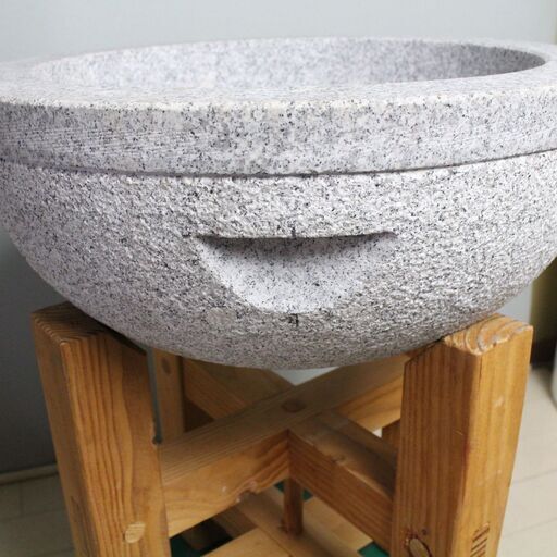 餅つき 石臼 正月 年末年始 イベント 石うす 木台 杵2本 セット 引取限定