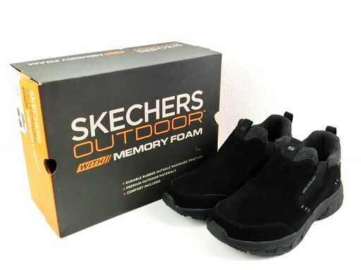 【未使用】 メンズ スケッチャーズ SKECHERS OUTDOOR WITH MEMORY FORM OAK CANYON-BOMBARDER スリッポンスニーカー ブラック 26cm【0755】