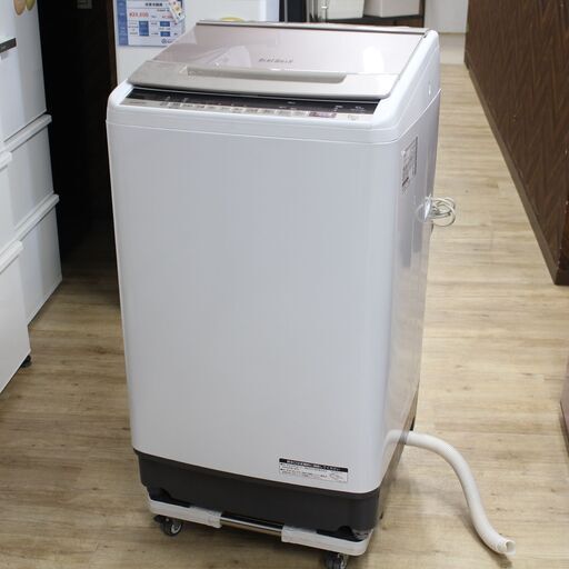 S324)HITACHI/日立 全自動洗濯機 ビートウォッシュ BW-KSV100E 2020年製 洗濯脱水10.0kg 大流量ナイアガラシャワー