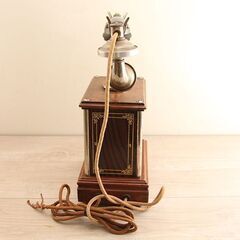 昭和レトロ 沖電気 手回し電話 古電話 電話機 ハンドル 木製