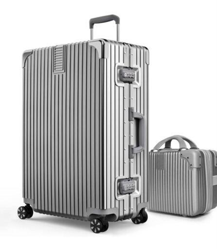 スーツケース キャリーバッグ Ｍサイズ シルバー 旅行 レディース メンズ 新品未使用 親子キャリー TSAロック
