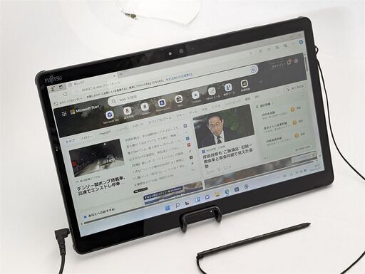 送料無料 中古美品 高速SSD フルHD 13.3型 タブレット 富士通 Q738/SB 第7世代 i5 4GB 無線 Bluetooth Windows11 ペン付き Office済 保証付