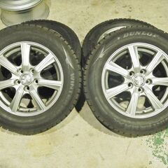 ｸﾗｳﾝ ﾏｰｸX等 ｽﾀｯﾄﾞﾚｽﾀｲﾔ付 215/60R16 ｱﾙﾐ4本ｾｯﾄ 16×6.5J+39 114.3 ﾀﾞﾝﾛｯﾌﾟ 2017年製