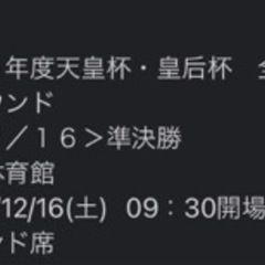 12/16 バレーボール天皇杯・皇后杯　スタンドチケット