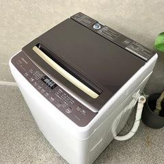 ☑︎ご成約済み🤝 Hisense ブラウンの大人ガラス 洗濯機 8kg✨ 2〜4人暮らしに⭕️ 静音設計💫 