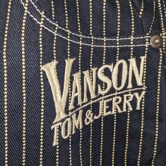 VANSON バンソン × TOM AND JERRY トムとジェリー コラボ ジーンズ 総刺繍 ウォバッシュストライプパンツ TJV-906-WABASH【2019春物新作】