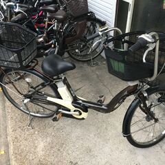 地域限定送料無料 ブリヂストン アンジェリーノ 三人乗り 8,1AH 茶