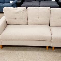 ★ジモティ割あり★  ３人掛けソファー クリーム H×D×W クリーニング済み TJ3332 ☆ジモティ割あり☆ 3人掛けソファー クリーム H×D×W クリーニング